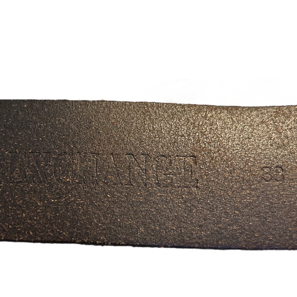 Armani Exchange Distressed Brown Leather Belt Metal Logo Detachable Buckle 38 - Picture 6 of 10